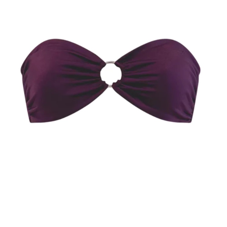 Solid & Striped O-Ring Bandeau Bikini Top.